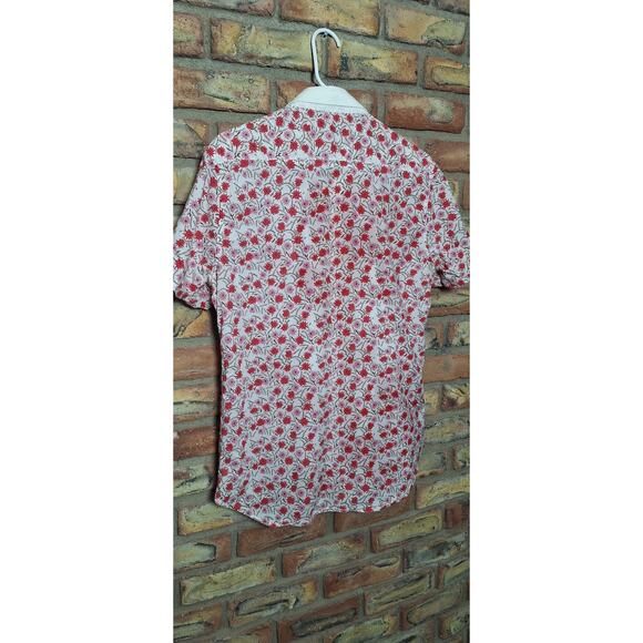Men's quilt-style patchwork short-sleeved shirt- Size L- 100% cotton- Sweet! - Picture 2 of 7